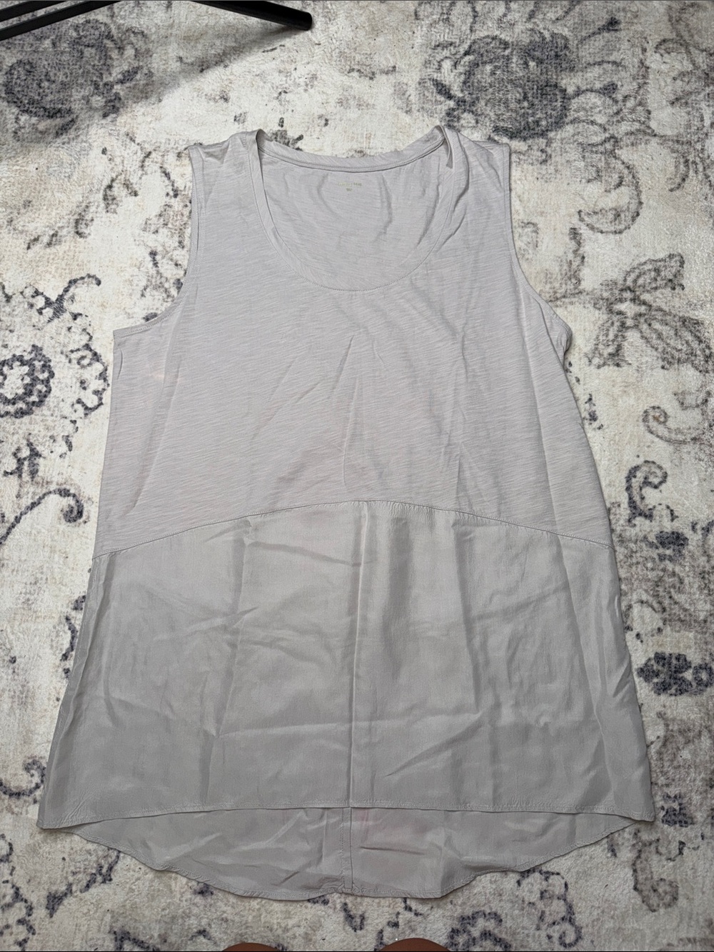 Garnet Hill Light Gray Layered Sleeveless Tank